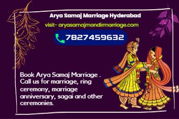 Marriage Booking Details For Arya Samaj Marriage in Hyderabad