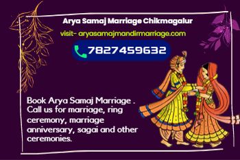 Marriage Booking Details For Arya Samaj Marriage in Chikmagalur