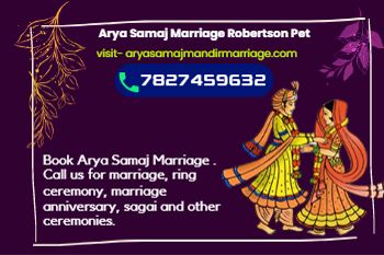 Marriage Booking Details For Arya Samaj Marriage in Robertson Pet
